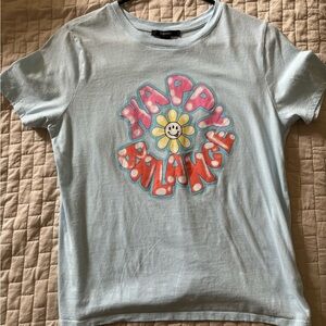 Medium light blue forever “happy balance” 21 T-shirt